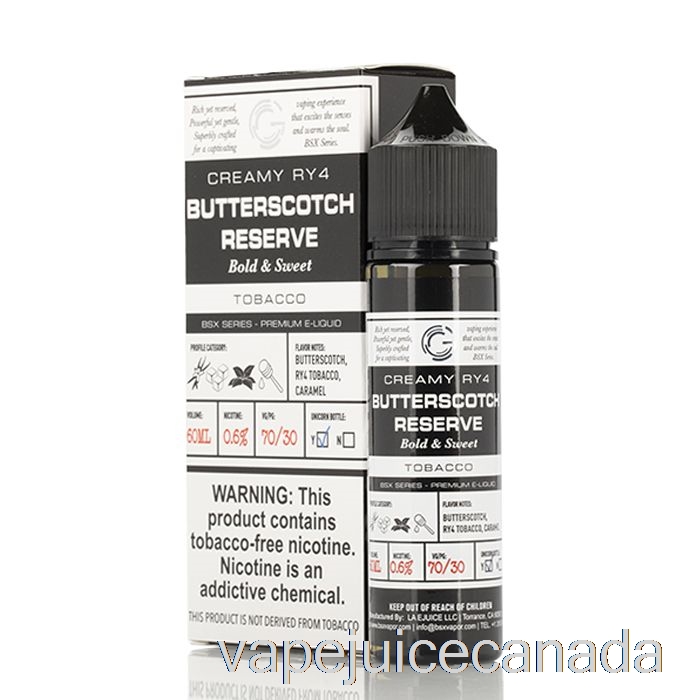 Vape Disposable Canada Butterscotch Reserve - BSX Series - 60mL 6mg